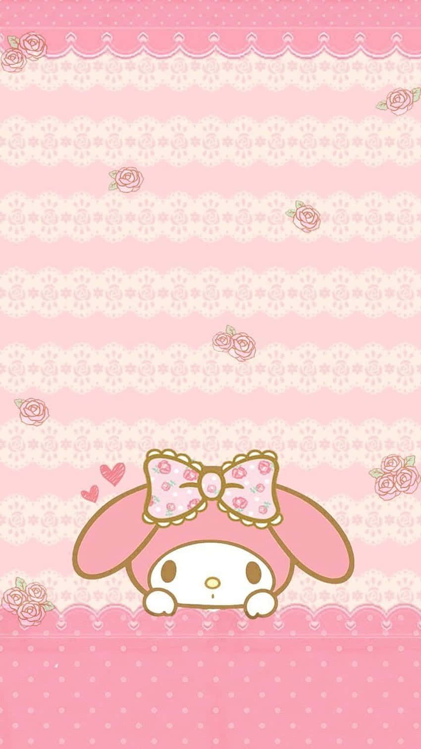 My Melody, pink, lace borders, HD Phone Wallpaper