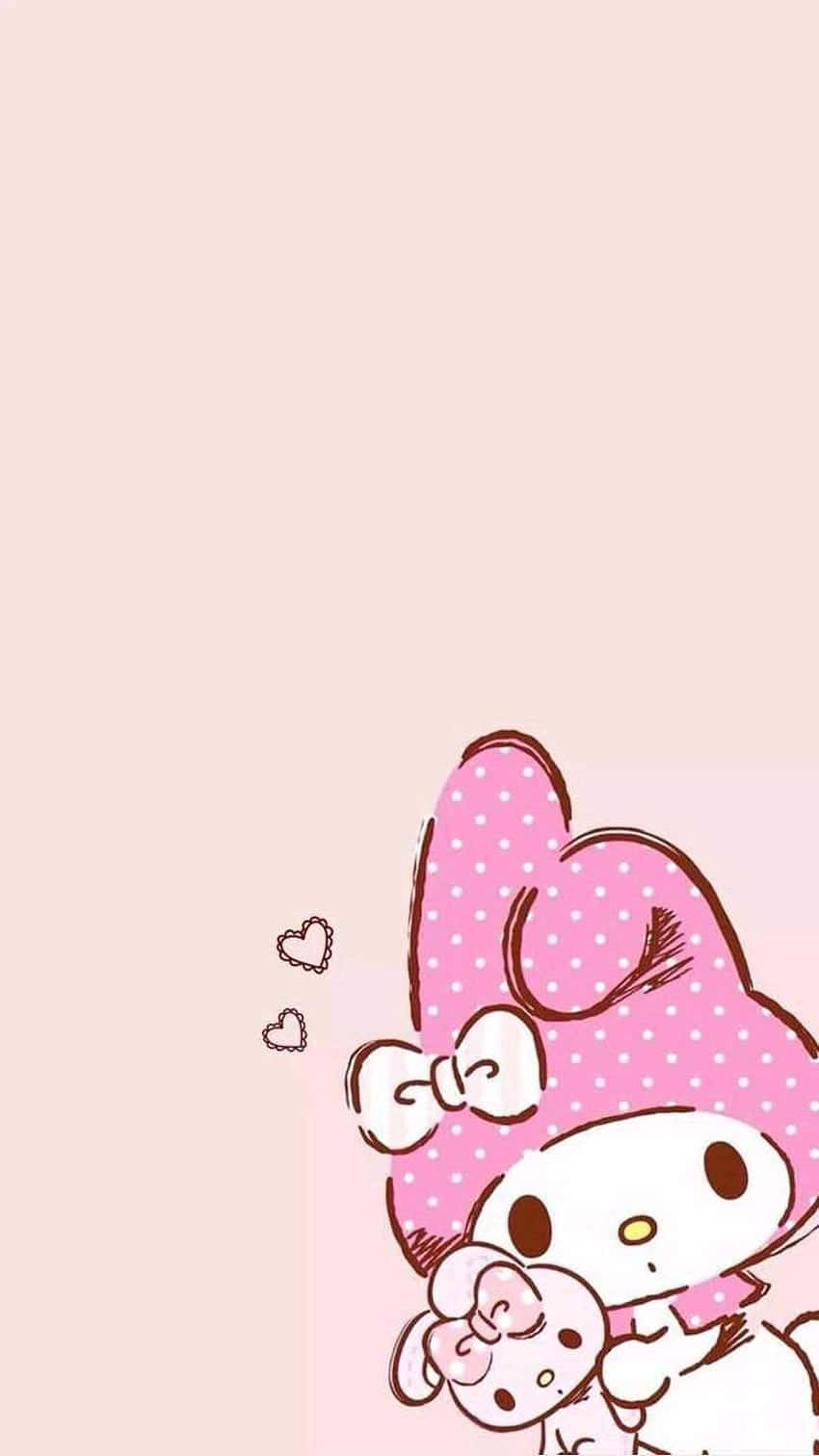 My Melody, pink polka dot bow, heart-shaped ears, HD Phone Wallpaper