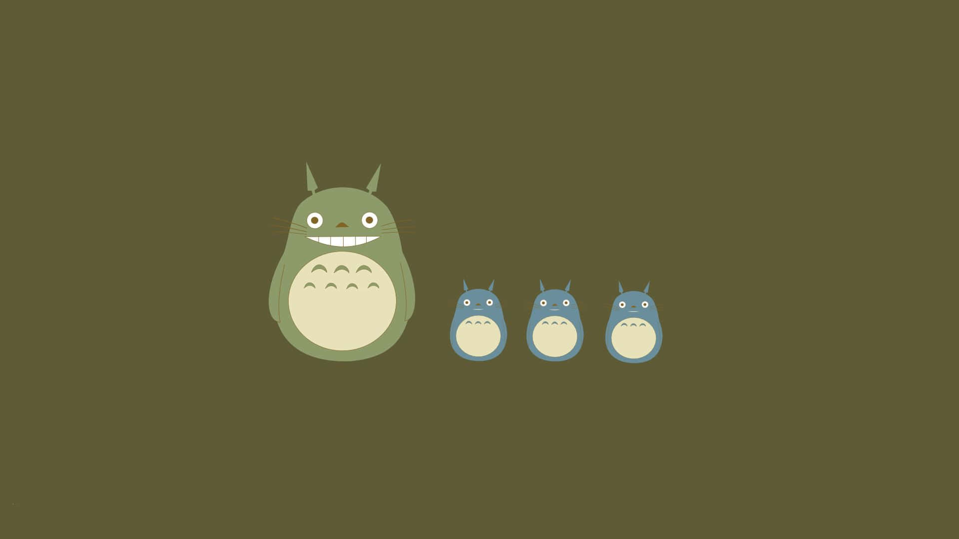 My Neighbor Totoro, green Totoro, blue Totoros, Full HD Desktop Wallpaper