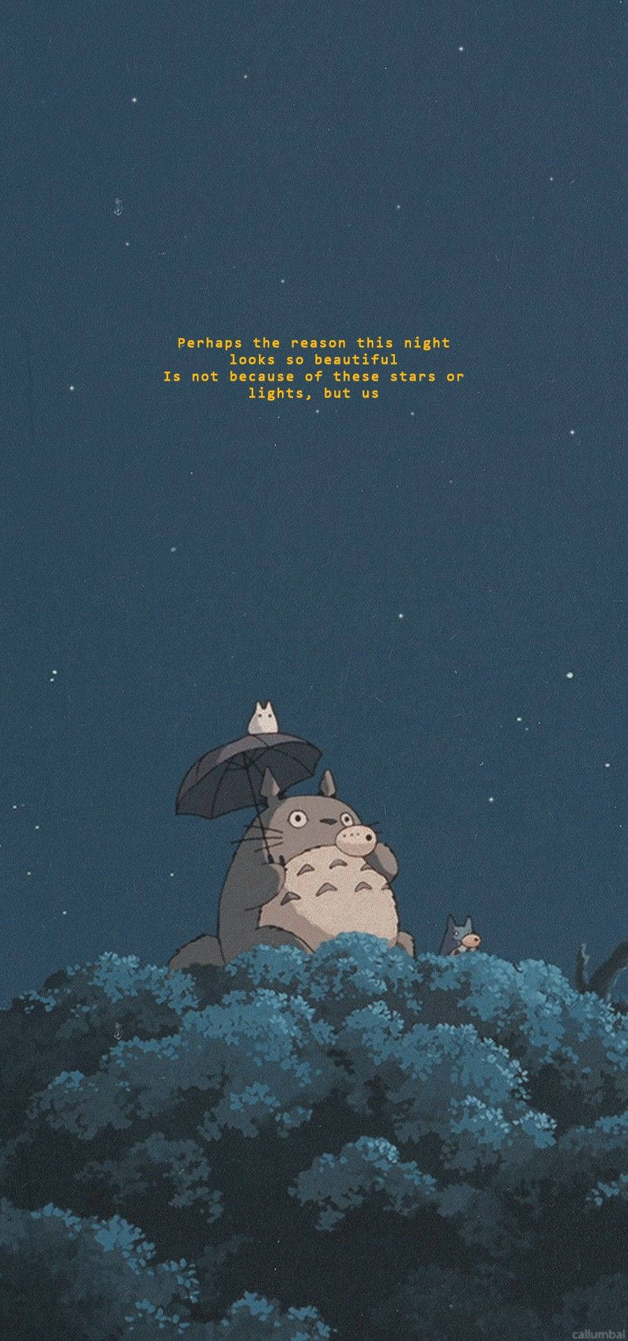 My Neighbor Totoro, Totoro, starry night sky, Full HD Phone Wallpaper