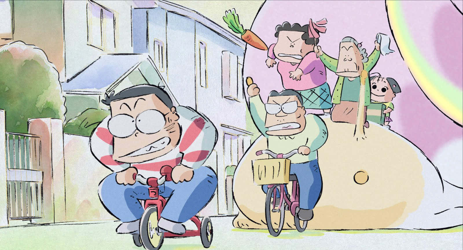My Neighbors The Yamadas, tricycles, suburban street, HD Desktop Wallpaper