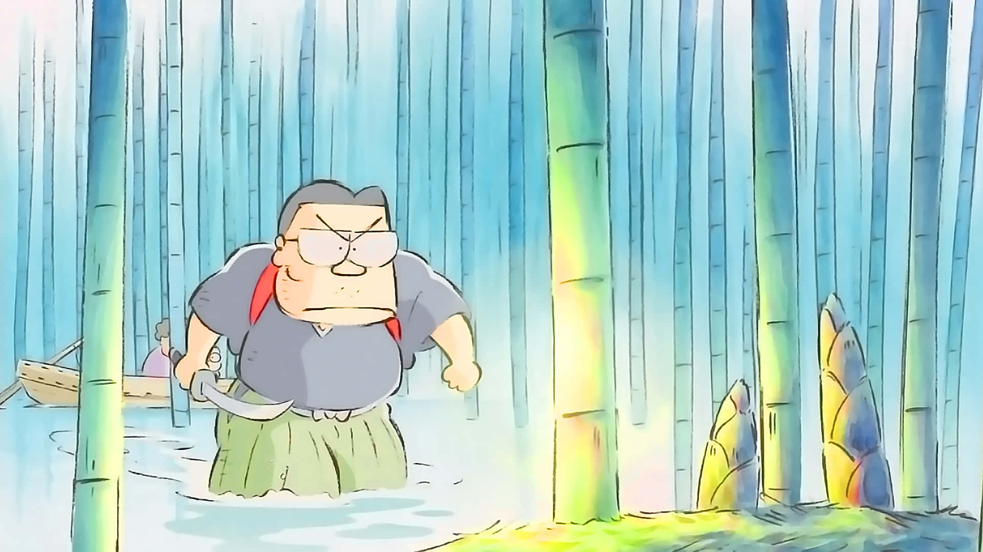 My Neighbors The Yamadas, Stars and Moon Scene, cartoon samurai, Full HD Desktop Wallpaper