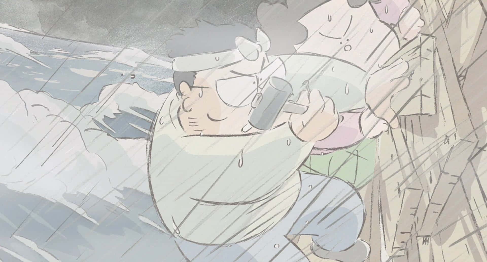 My Neighbors The Yamadas, anime character, stormy wall, Full HD Desktop Wallpaper