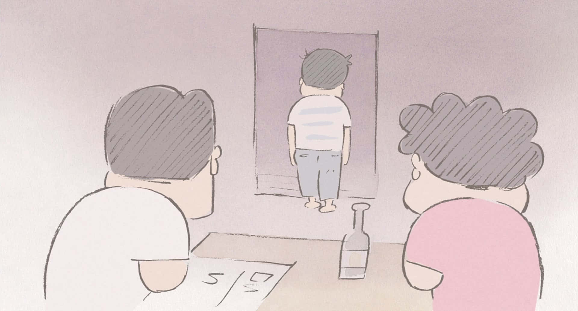 My Neighbors The Yamadas, family scene, three figures, Full HD Desktop Wallpaper