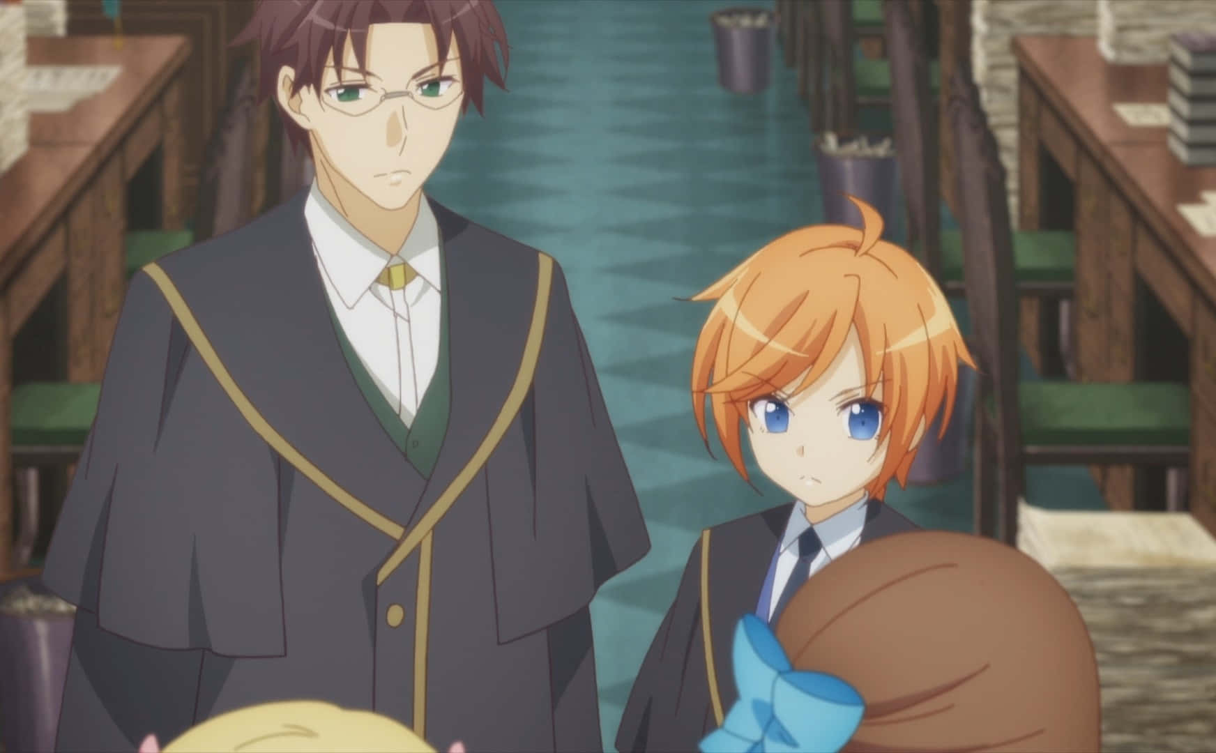 My Next Life As A Villainess All Routes Lead To Doom, school uniforms, wooden hallway, HD Desktop Wallpaper