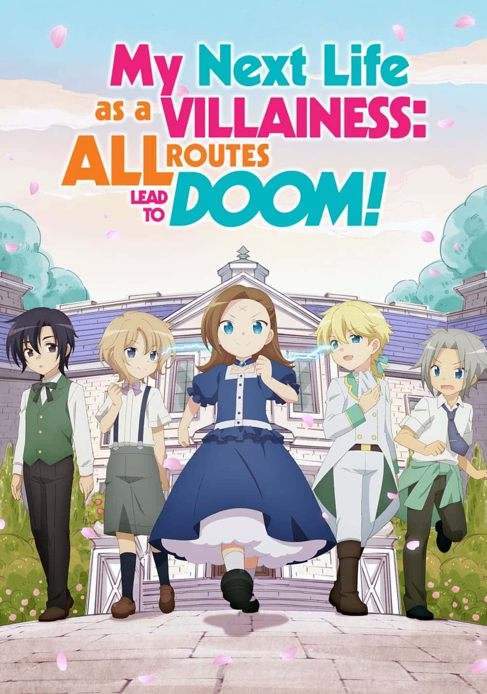 My Next Life As A Villainess All Routes Lead To Doom, mansion, pink petals, HD Phone Wallpaper