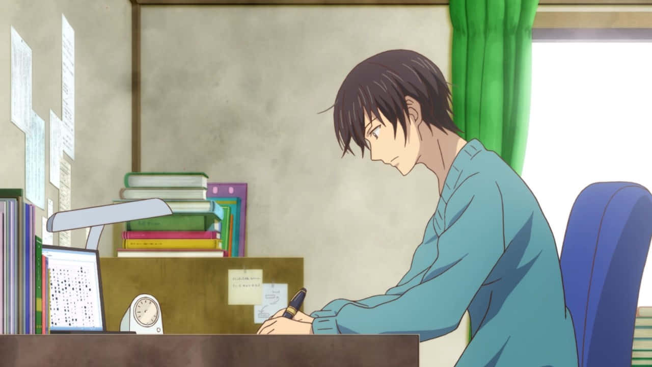 My Roommate is a Cat, teal shirt, cluttered desk, HD Desktop Wallpaper