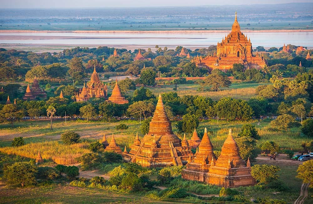 Myanmar, religious temples, golden pagodas, SD Desktop Wallpaper