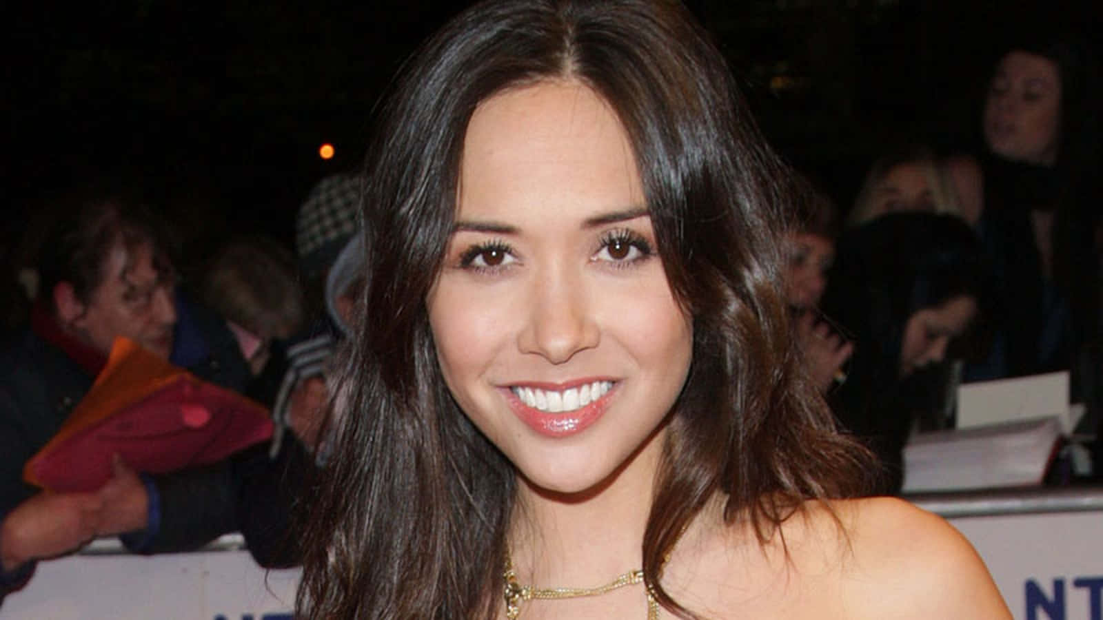 Myleene Klass, nighttime event, blurred crowd, HD Desktop Wallpaper