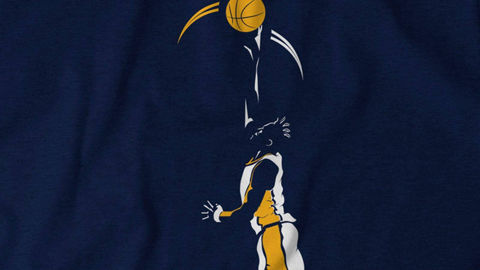 Myles Turner, yellow and white jersey, dark blue fabric background, HD Desktop Wallpaper