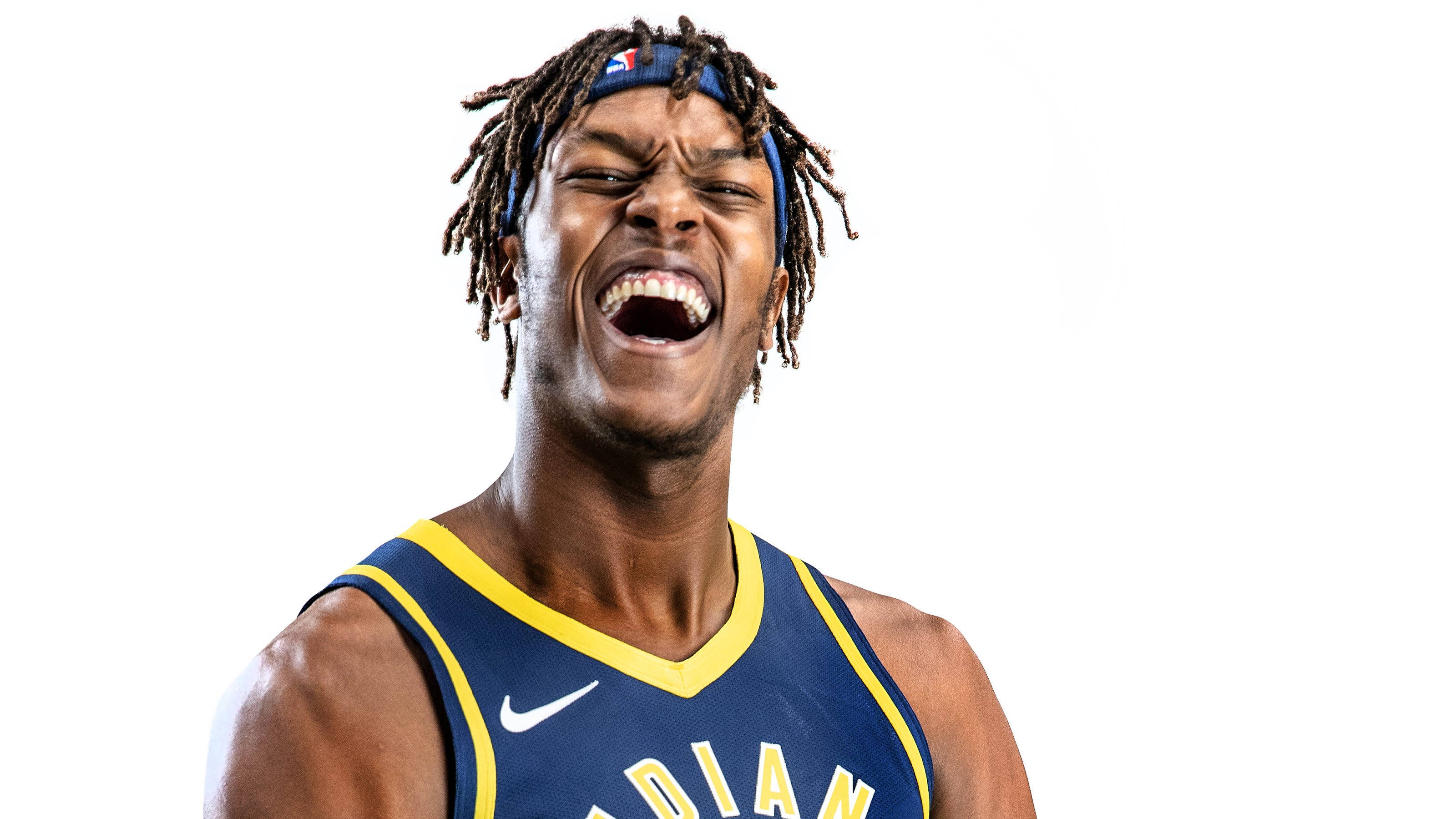Myles Turner, dreadlocks, blue headband, 2K Desktop Wallpaper