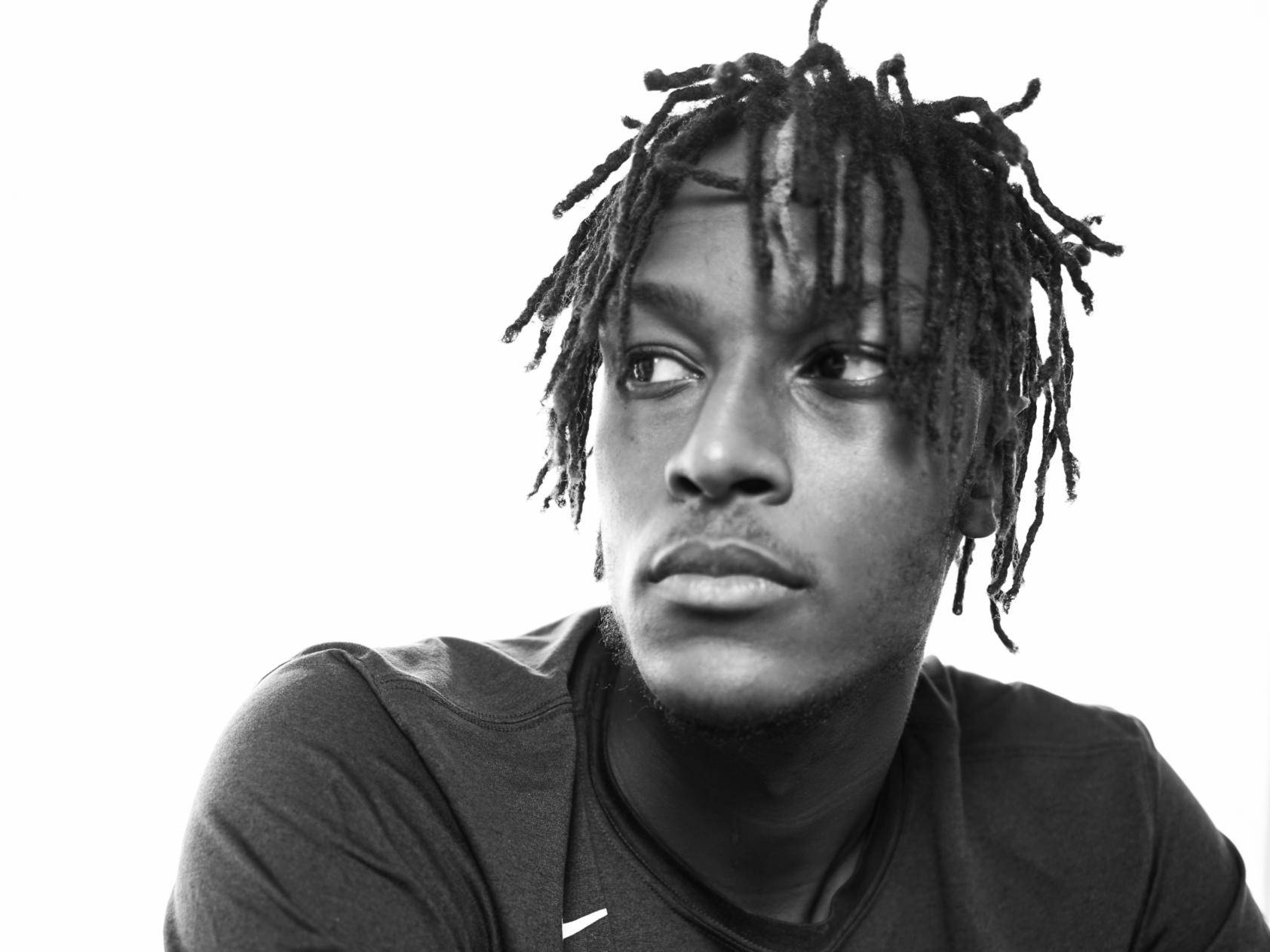 Myles Turner, black and white, dreadlocks, HD Desktop Wallpaper