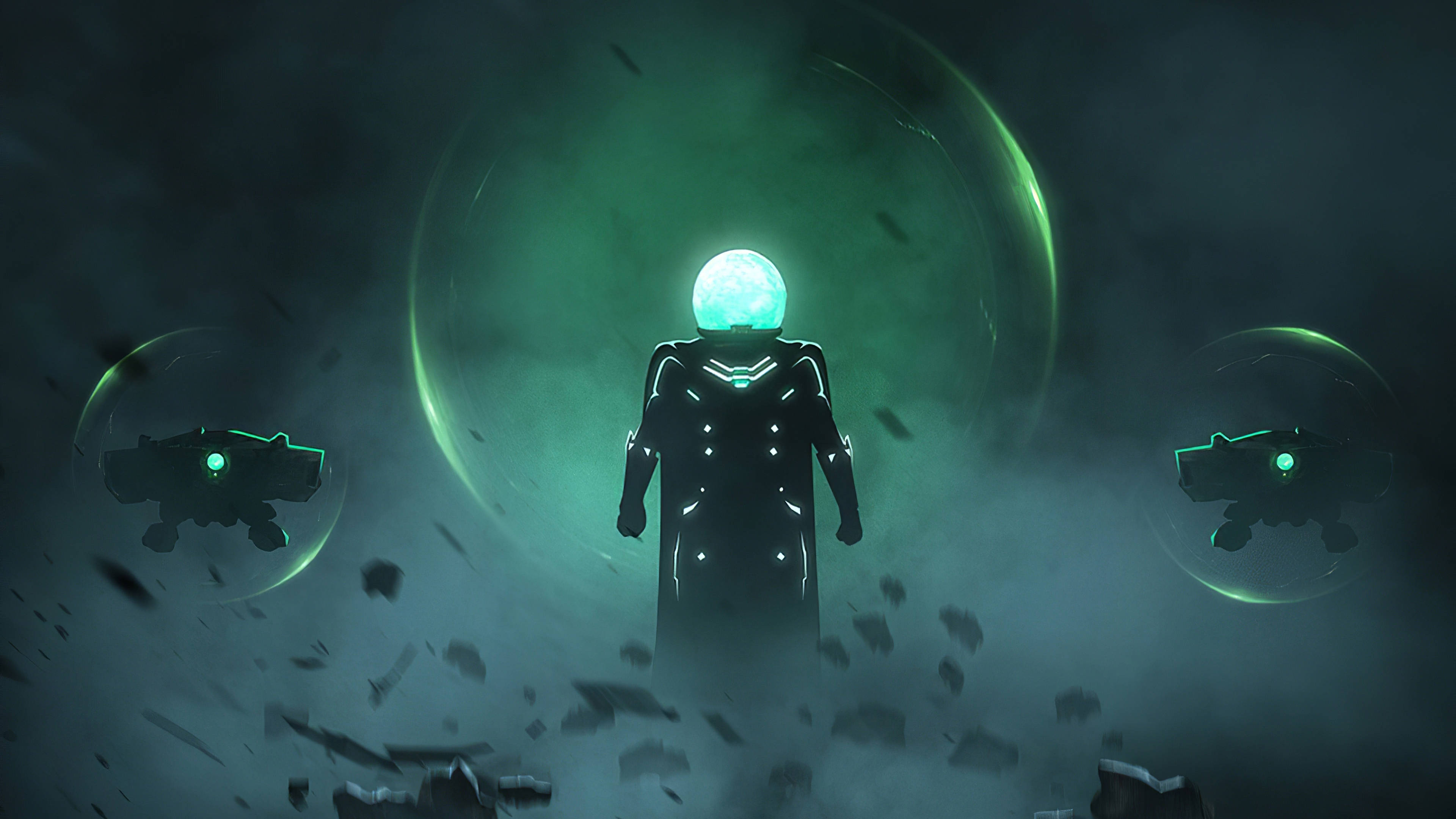 Mysterio, telekinesis, glowing helmet, 4K Desktop Wallpaper