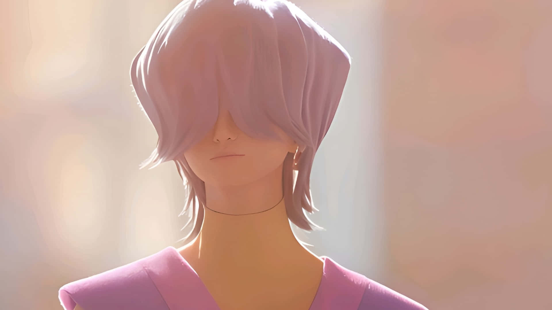 Mystery Saja, lavender hair, matching top, Full HD Desktop Wallpaper
