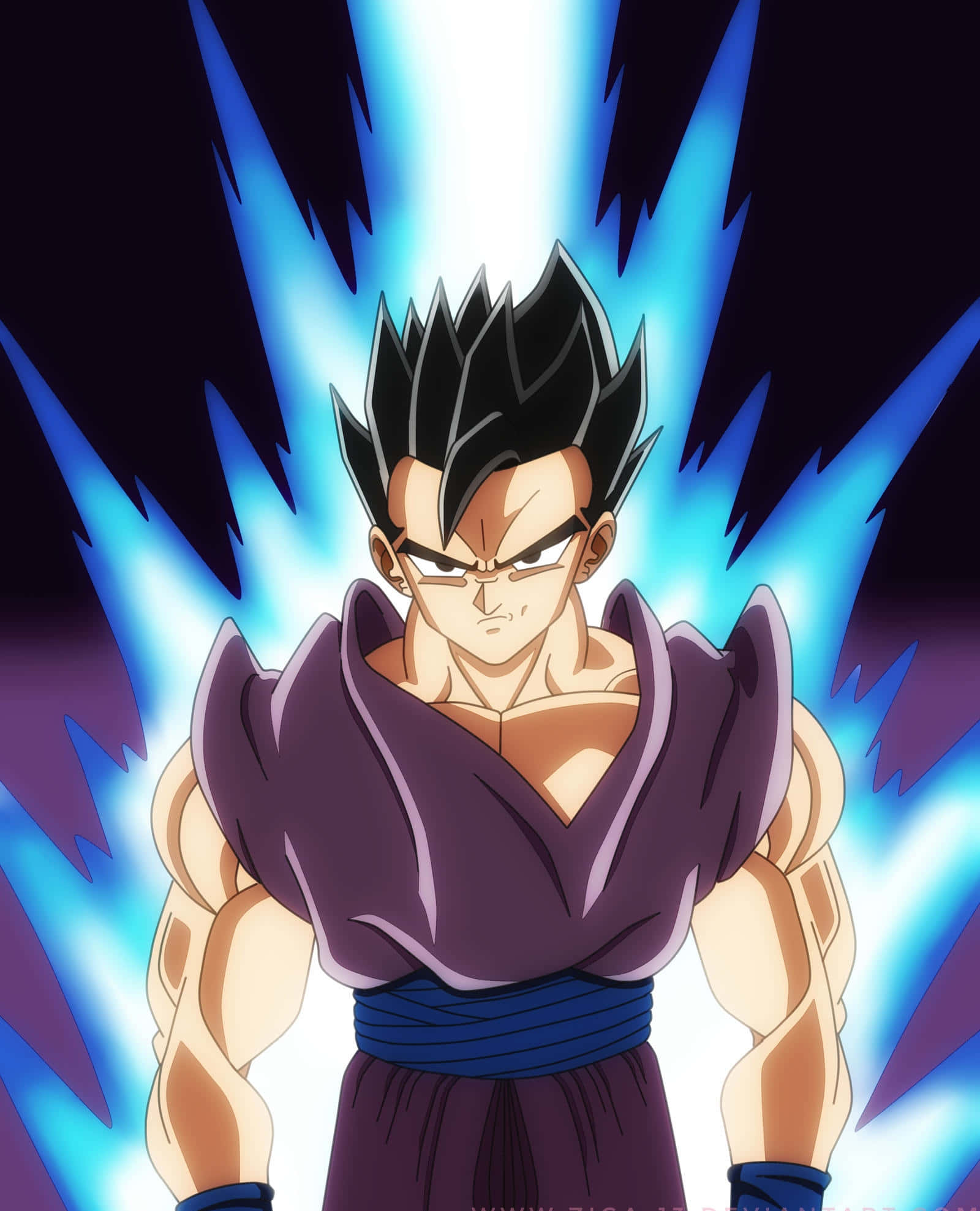 Mystic Gohan, spiky black hair, purple gi, Full HD Phone Wallpaper