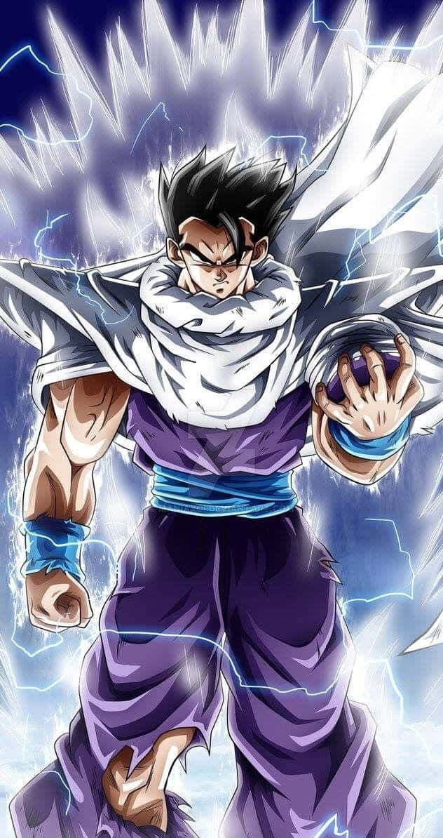 Mystic Gohan, spiky black hair, purple gi, SD Phone Wallpaper