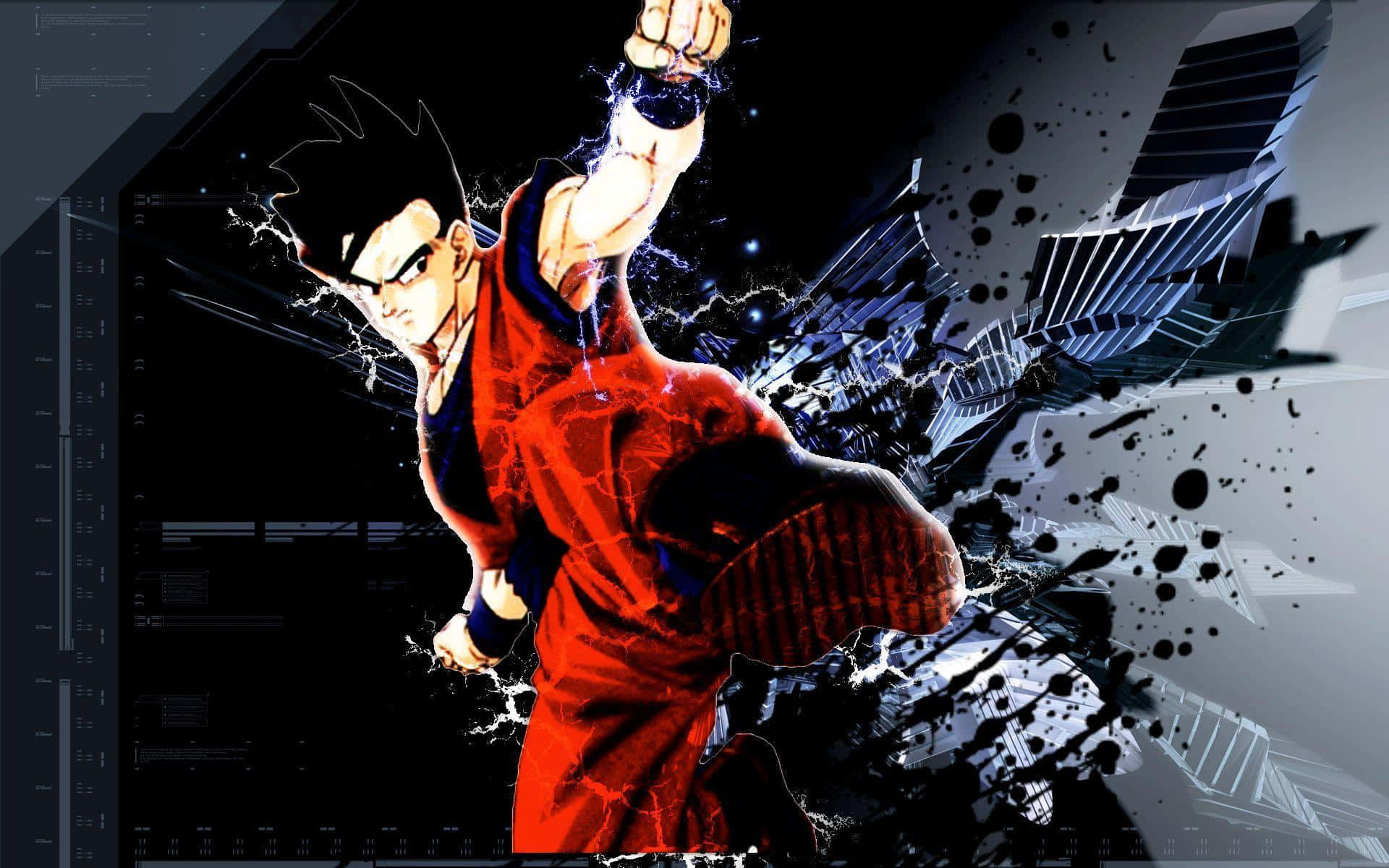 Mystic Gohan, red gi, electric energy, Full HD Desktop Wallpaper