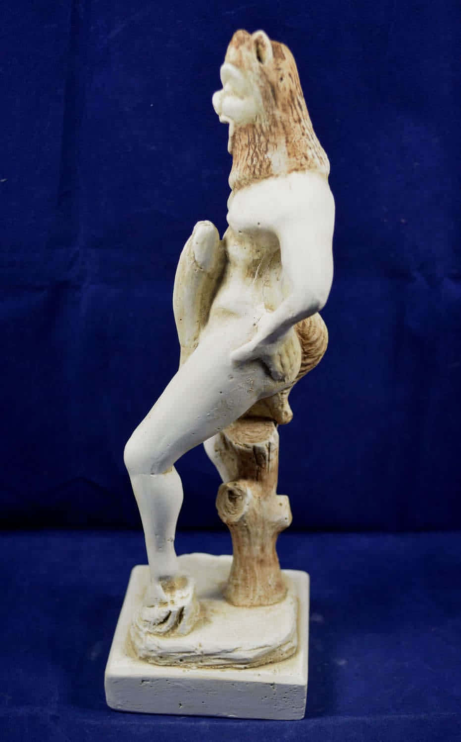 Mystical Artifacts, white marble statue, muscular lion-headed figure, HD Phone Wallpaper
