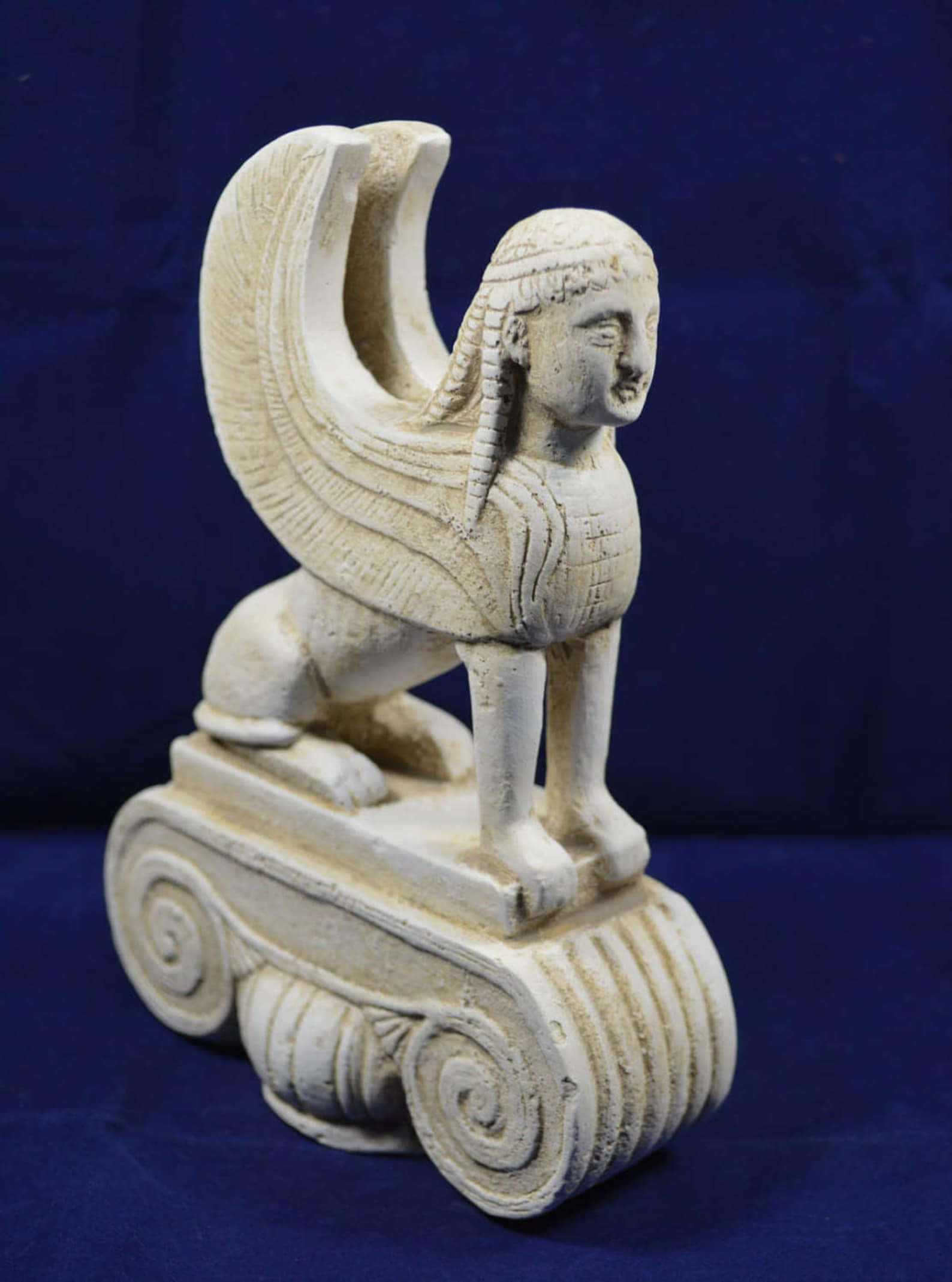 Mystical Artifacts, cream-colored sphinx sculpture, wings, Full HD Phone Wallpaper