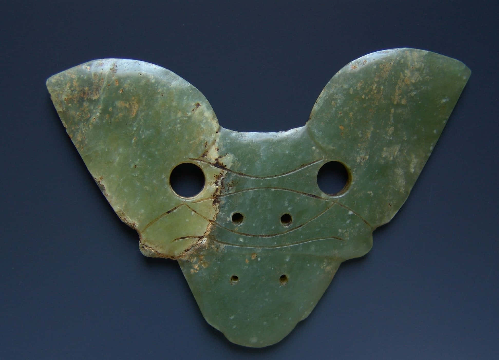 mystical artifacts, ancient green jade artifact, butterfly, Full HD Desktop Wallpaper