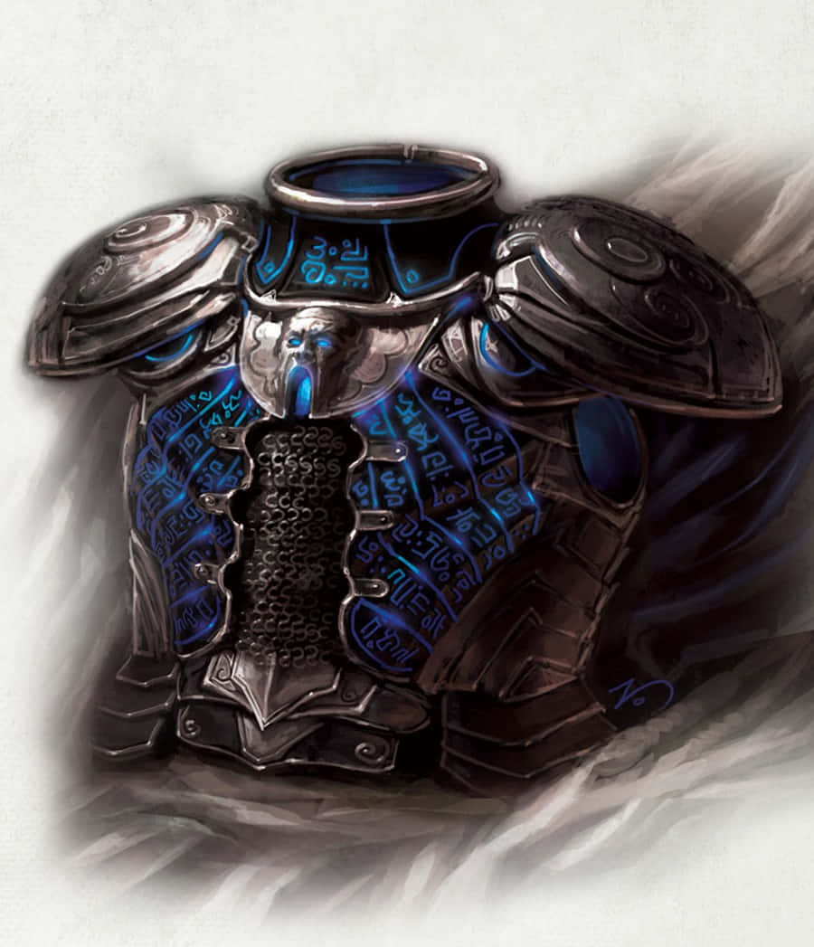 Mystical Artifacts, glowing blue runes, metallic plates, SD Phone Wallpaper