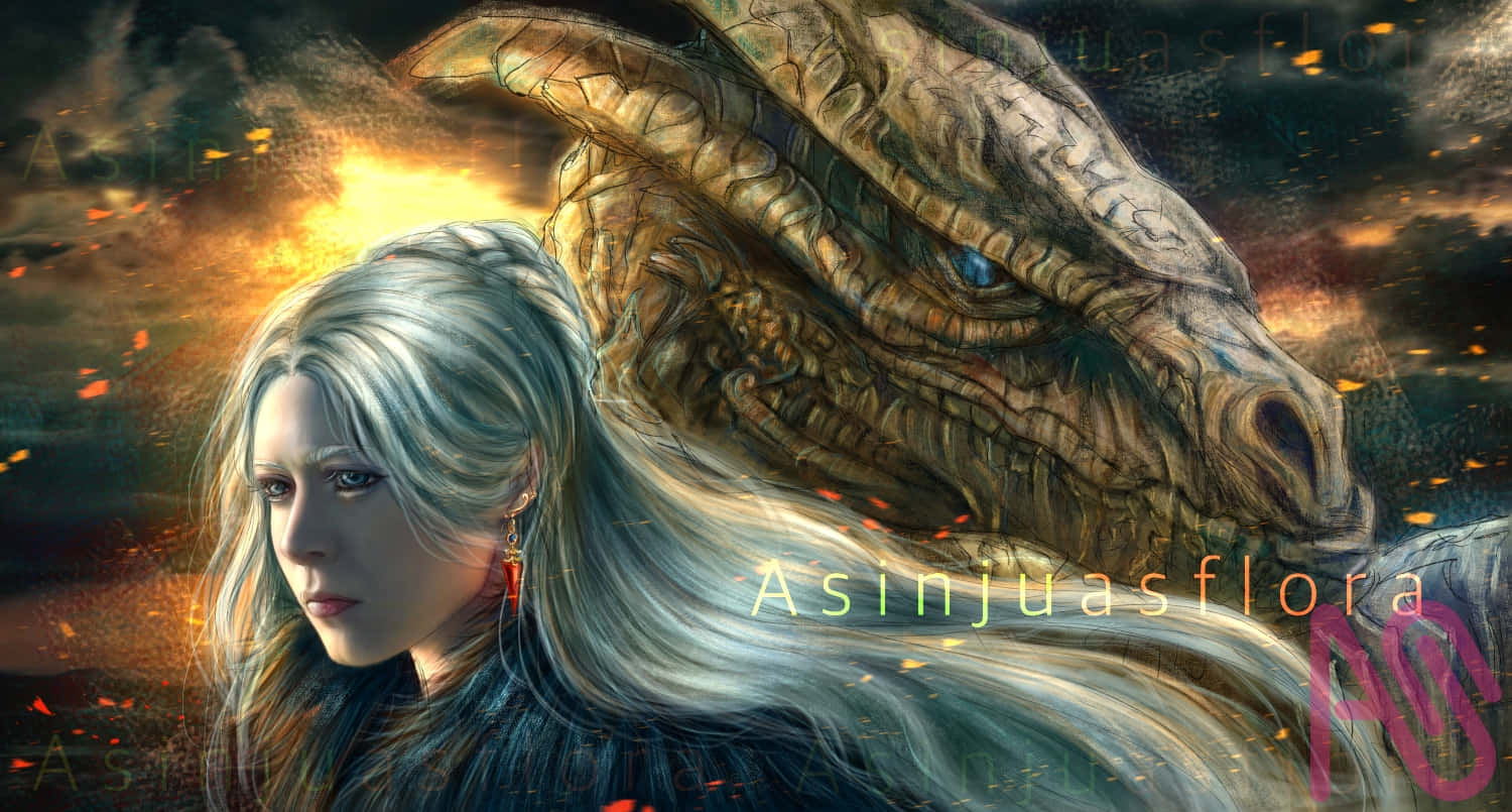 Mystical Dragon, silver hair, massive dragon, HD Desktop Wallpaper
