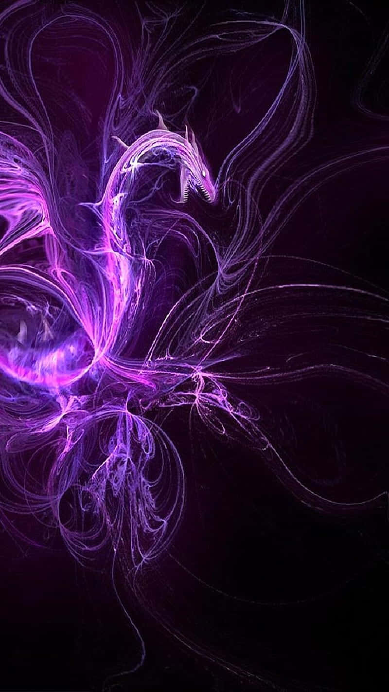 Mystical Dragon, luminous purple, swirling energy tendrils, HD Phone Wallpaper