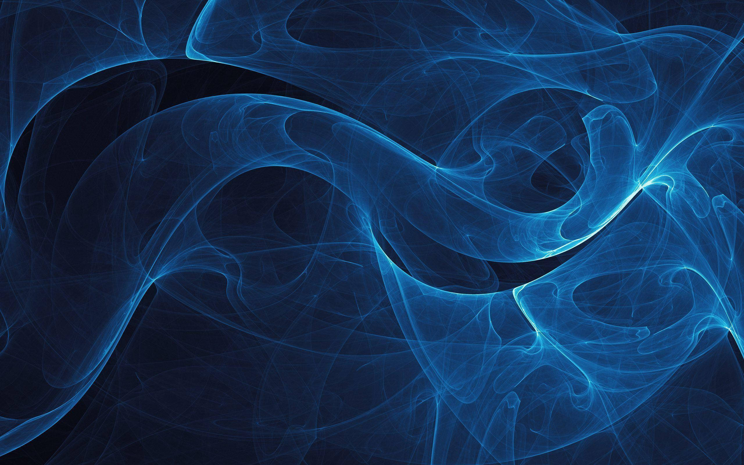 black and blue background, ethereal blue smoke, flowing patterns, 2K Desktop Wallpaper