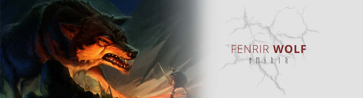 Mythical Wolf, Full Moon, cracked sky, SD Desktop Wallpaper