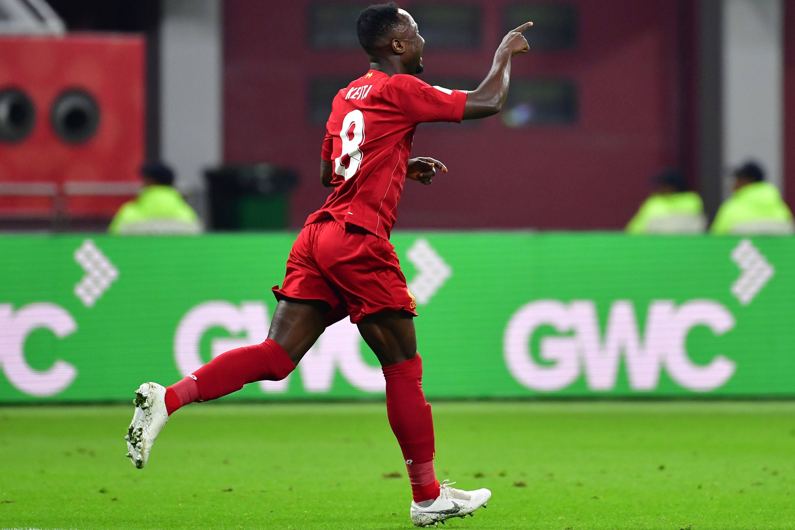 Naby Keita, red jersey, number 8, 2K Desktop Wallpaper