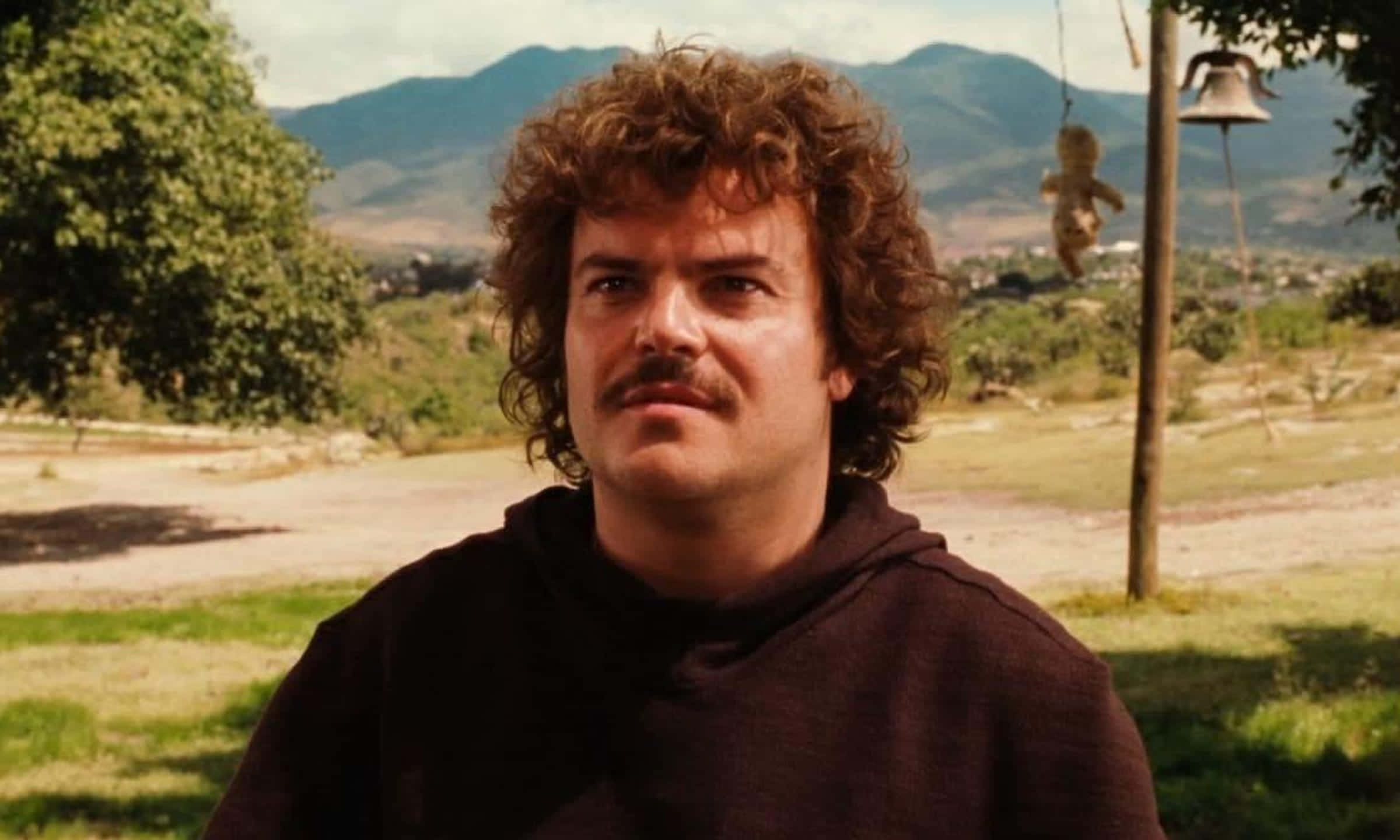 Nacho Libre, curly brown hair, mustache, Full HD Desktop Wallpaper