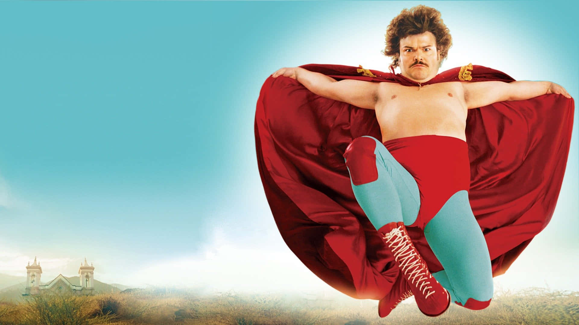 Nacho Libre, red cape, blue tights, Full HD Desktop Wallpaper