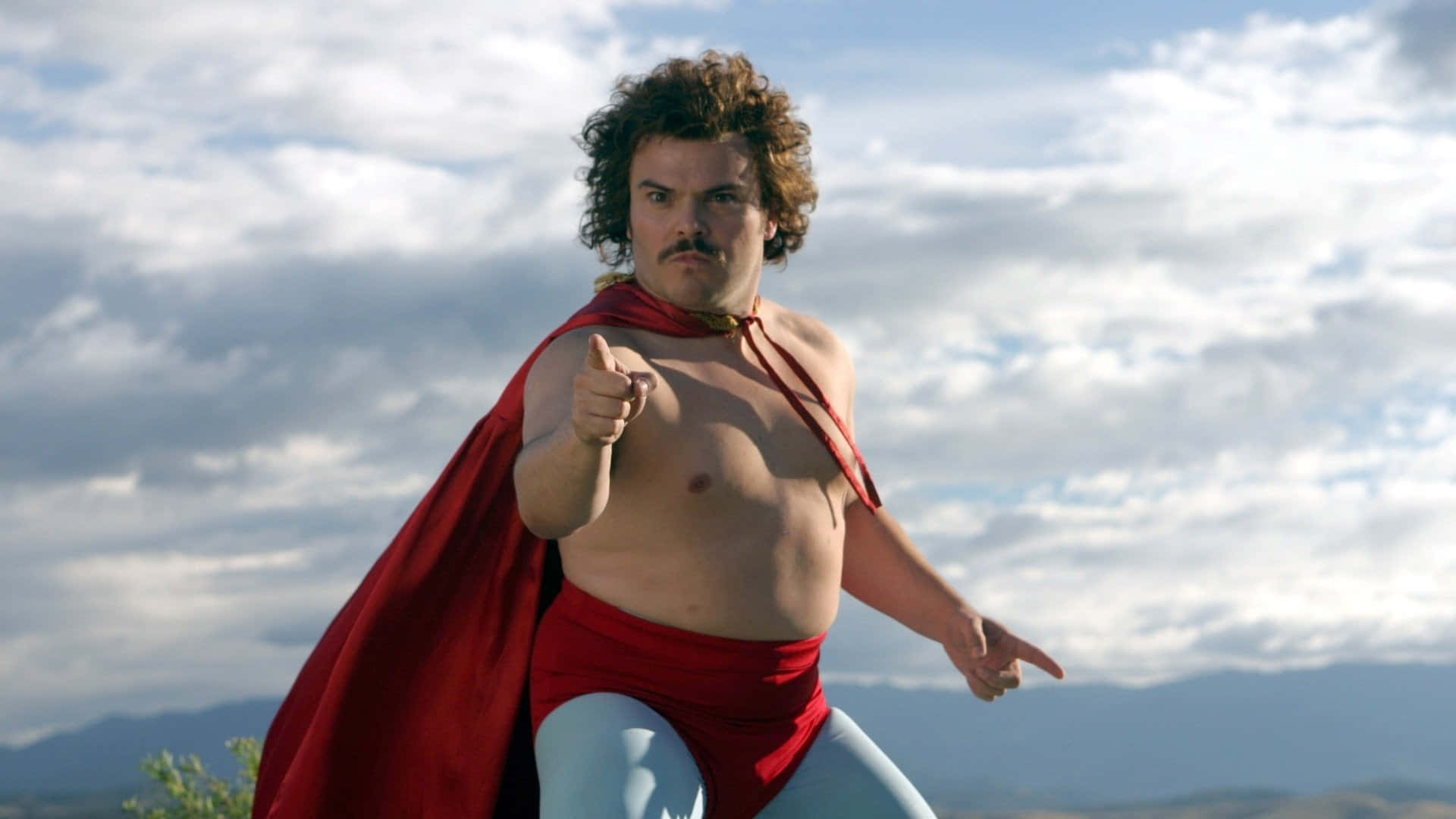 Nacho Libre, red cape, blue tights, Full HD Desktop Wallpaper