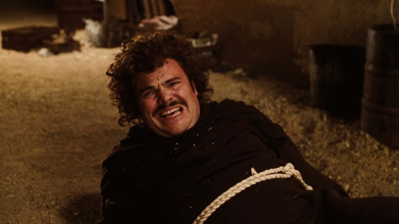 Nacho Libre, tied up scene, man with curly hair and a mustache, HD Desktop Wallpaper