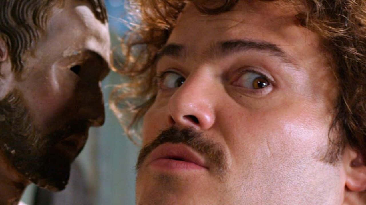 Nacho Libre, stone statue, bearded man, HD Desktop Wallpaper