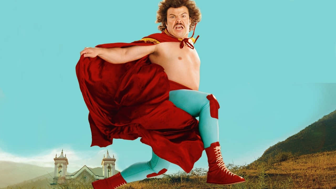 Nacho Libre, red cape, blue tights, HD Desktop Wallpaper