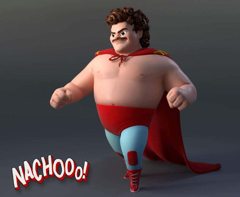Nacho Libre, cartoon superhero, curly hair, SD Desktop Wallpaper