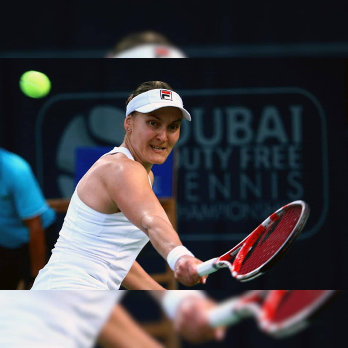 Nadia Petrova, backhand stroke, white gear, SD Desktop Wallpaper