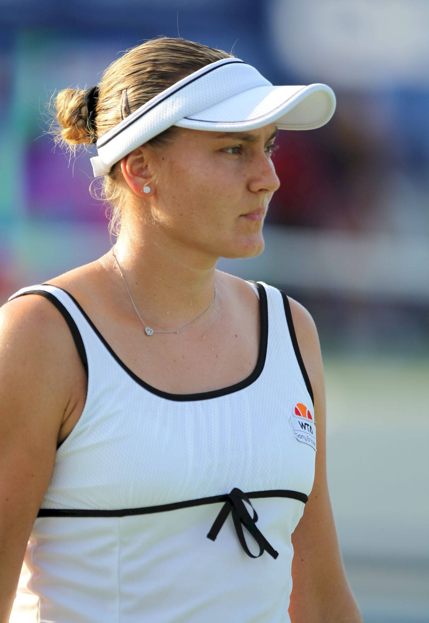 Nadia Petrova, white visor, athletic top, Full HD Phone Wallpaper