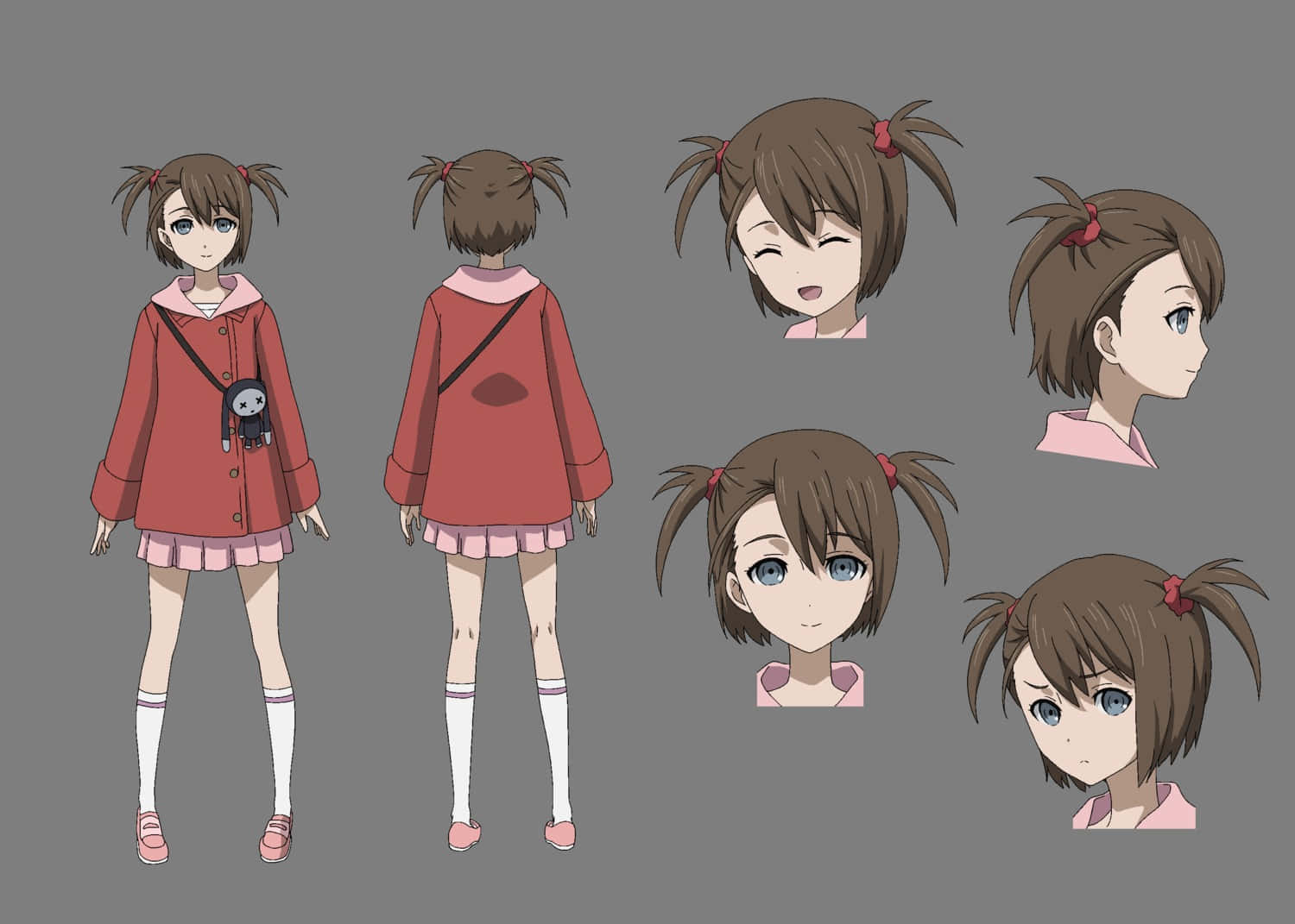 Nae Tennouji, brown pigtails, red coat, HD Desktop Wallpaper