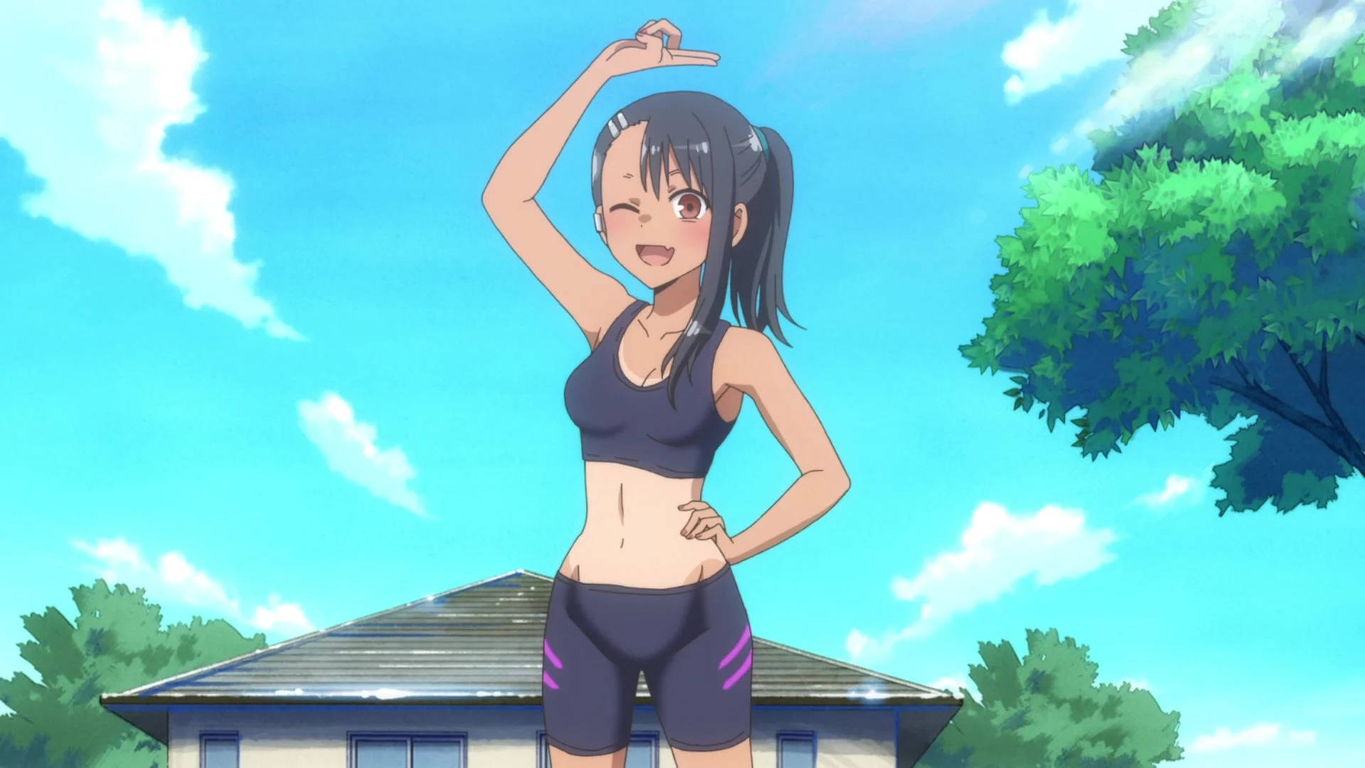 Nagatoro, workout clothes, athletic wear, Full HD Desktop Wallpaper