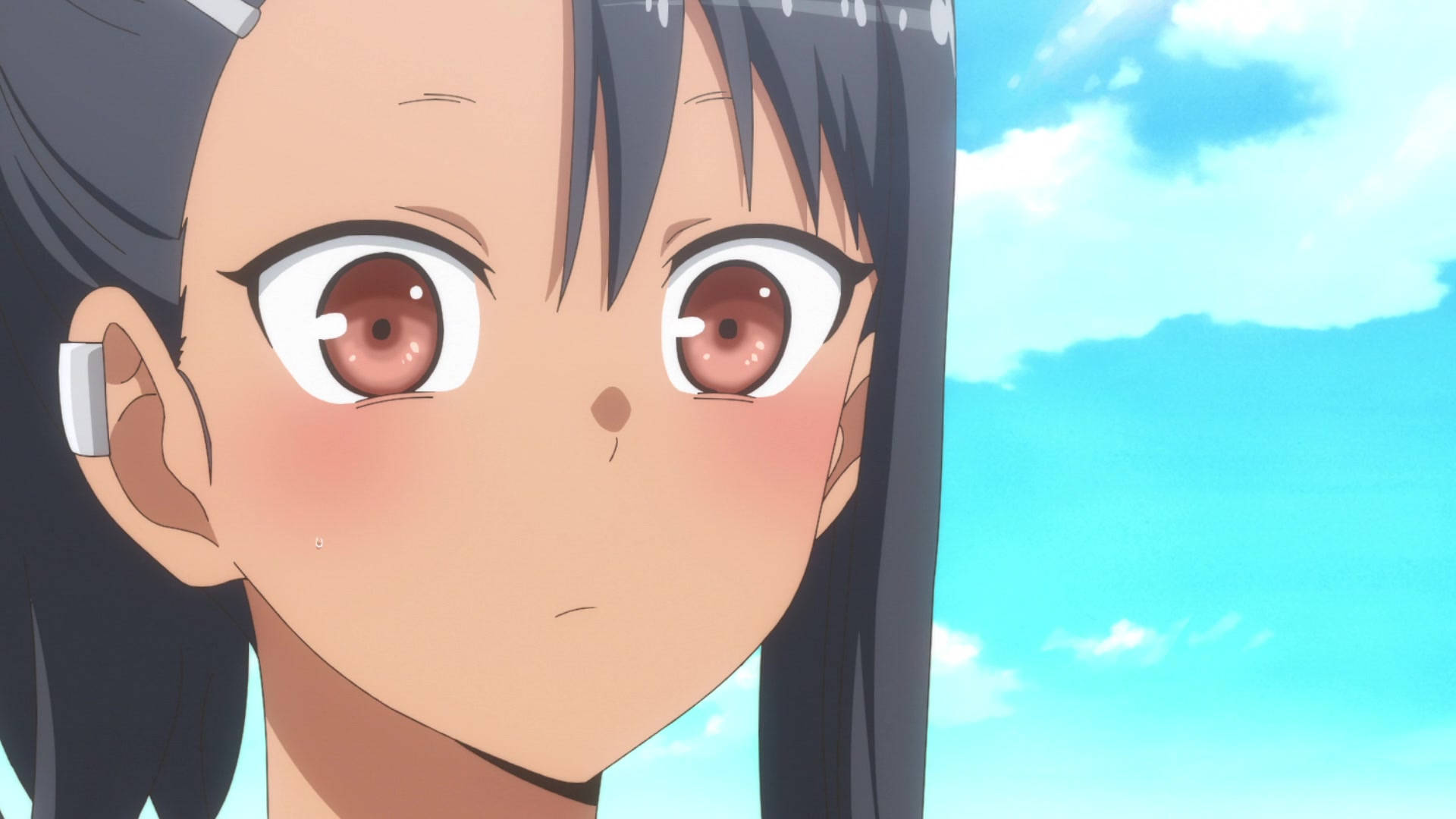 Nagatoro, wide brown eyes, dark hair, Full HD Desktop Wallpaper