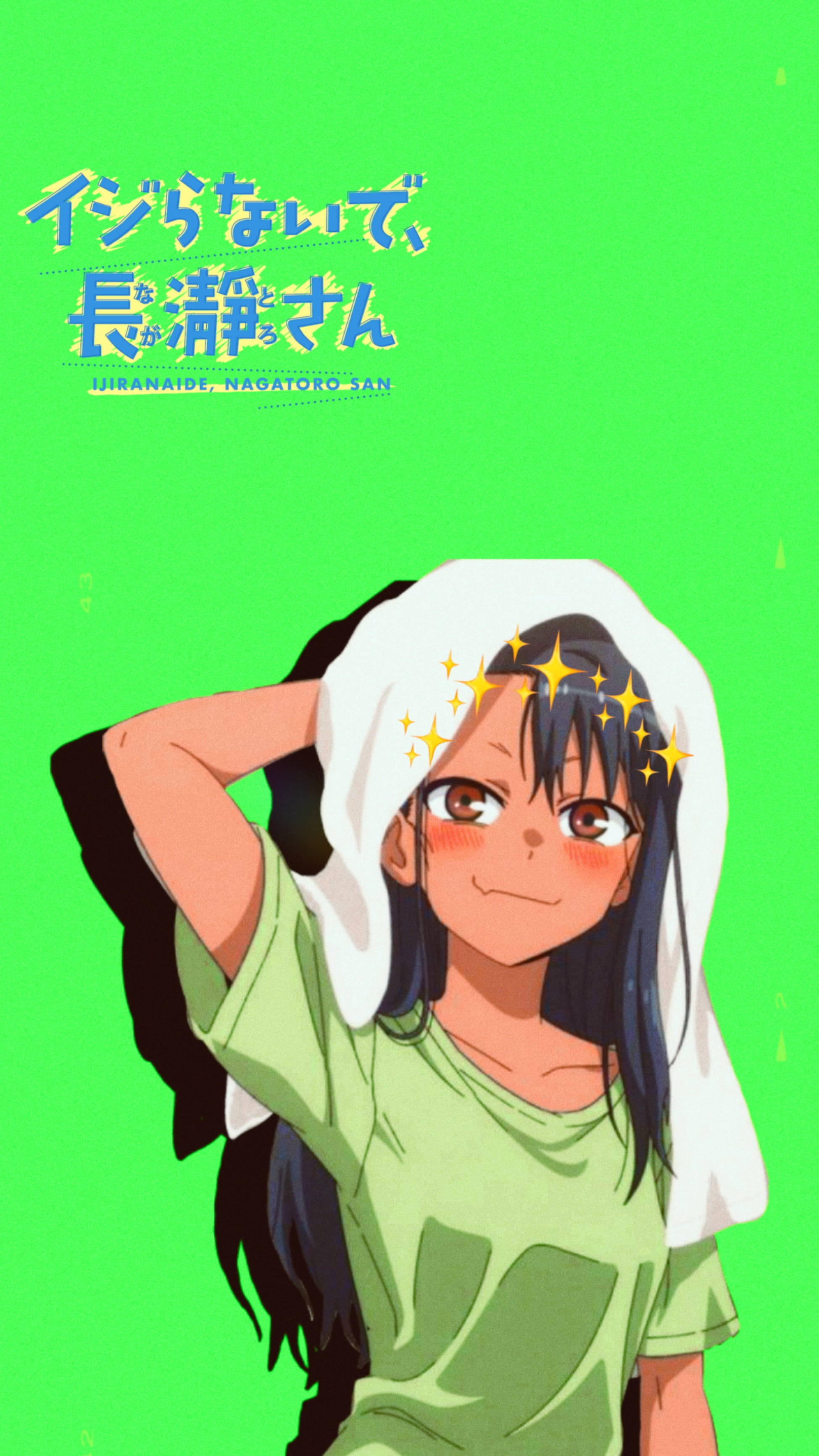 Nagatoro, towel on her head, dark hair, 2K Phone Wallpaper