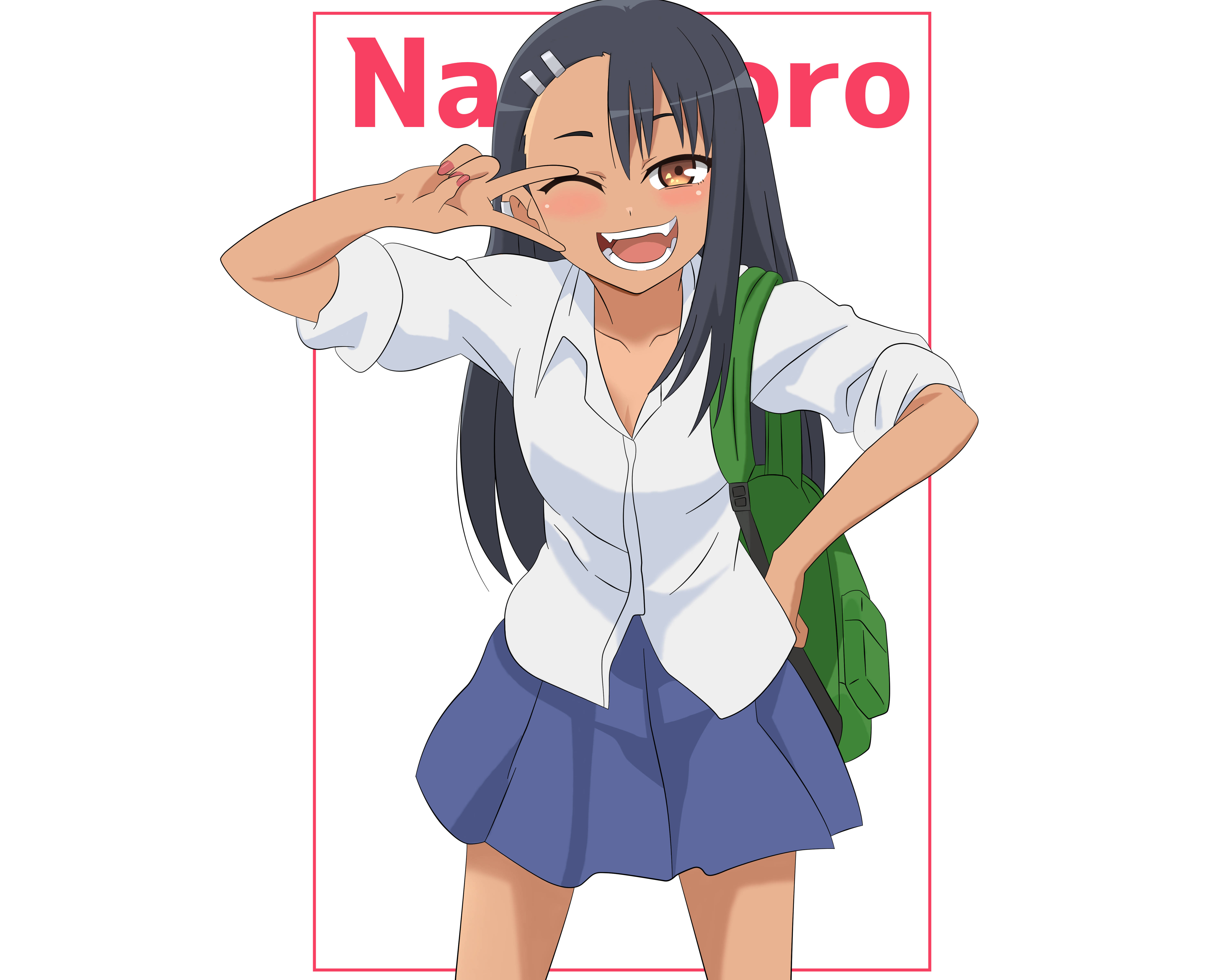 Nagatoro, school uniform, green backpack, 5K Desktop Wallpaper