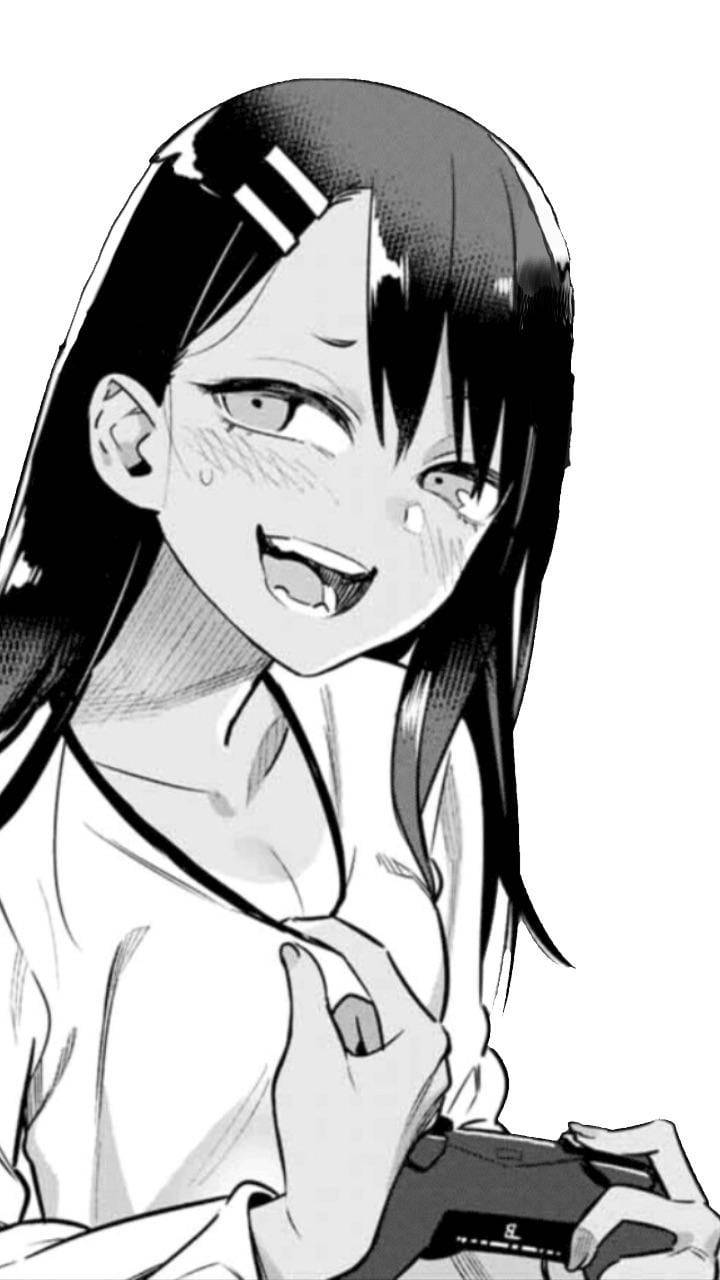 Nagatoro, black and white, anime girl, HD Phone Wallpaper