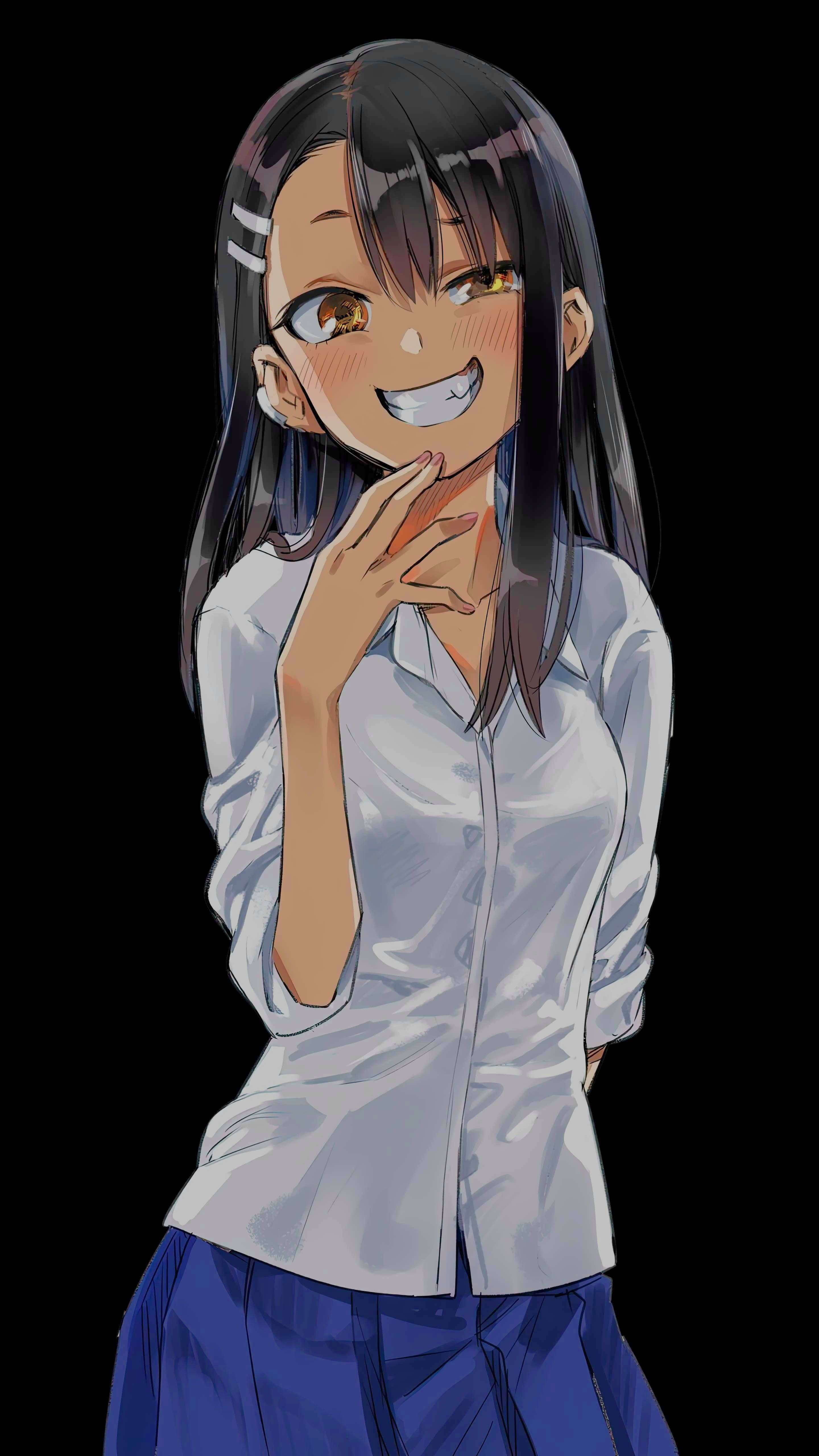 Nagatoro, dark hair, golden eyes, 5K Phone Wallpaper