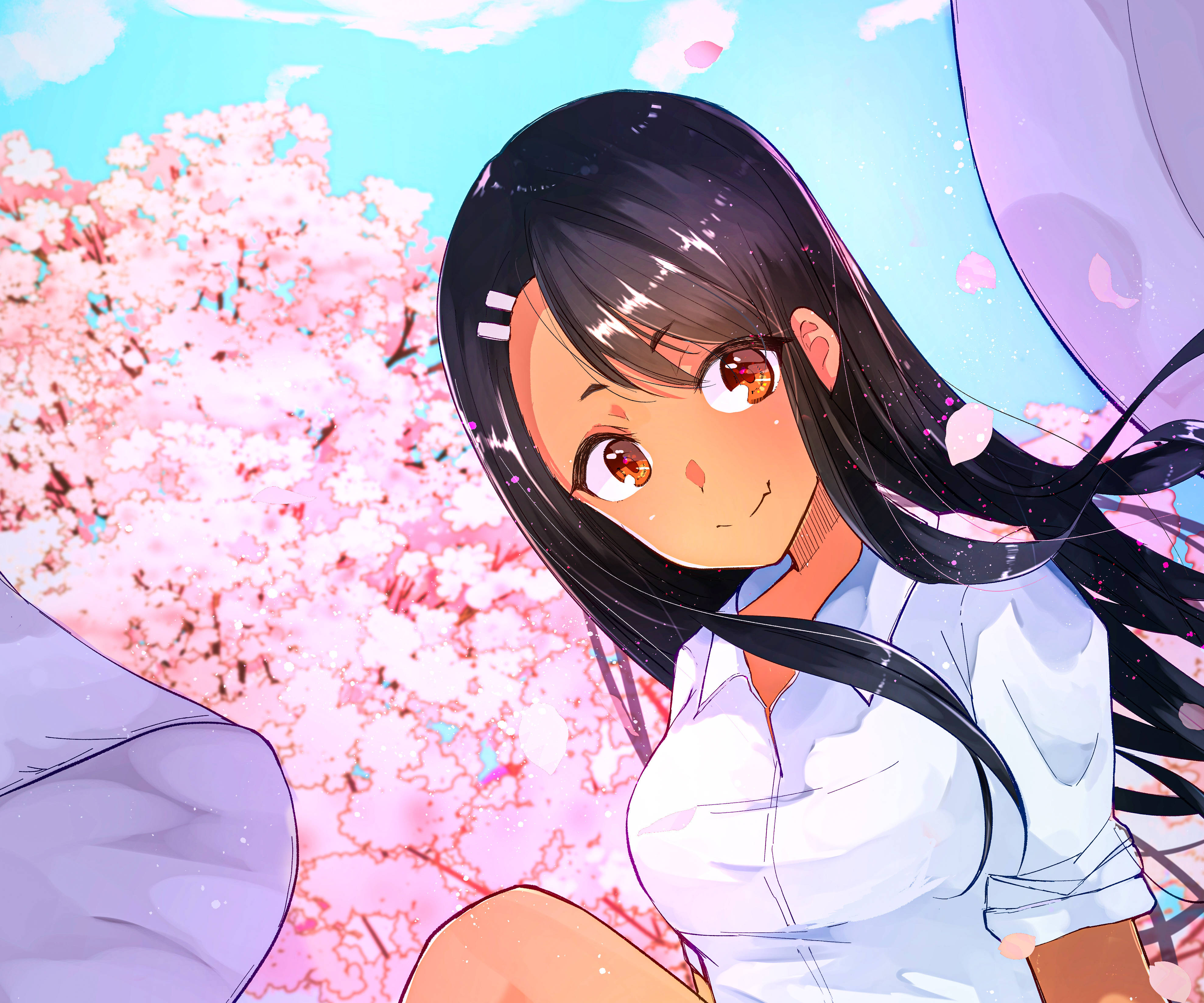 Nagatoro, cherry blossom tree, pink cherry blossoms, 4K Desktop Wallpaper