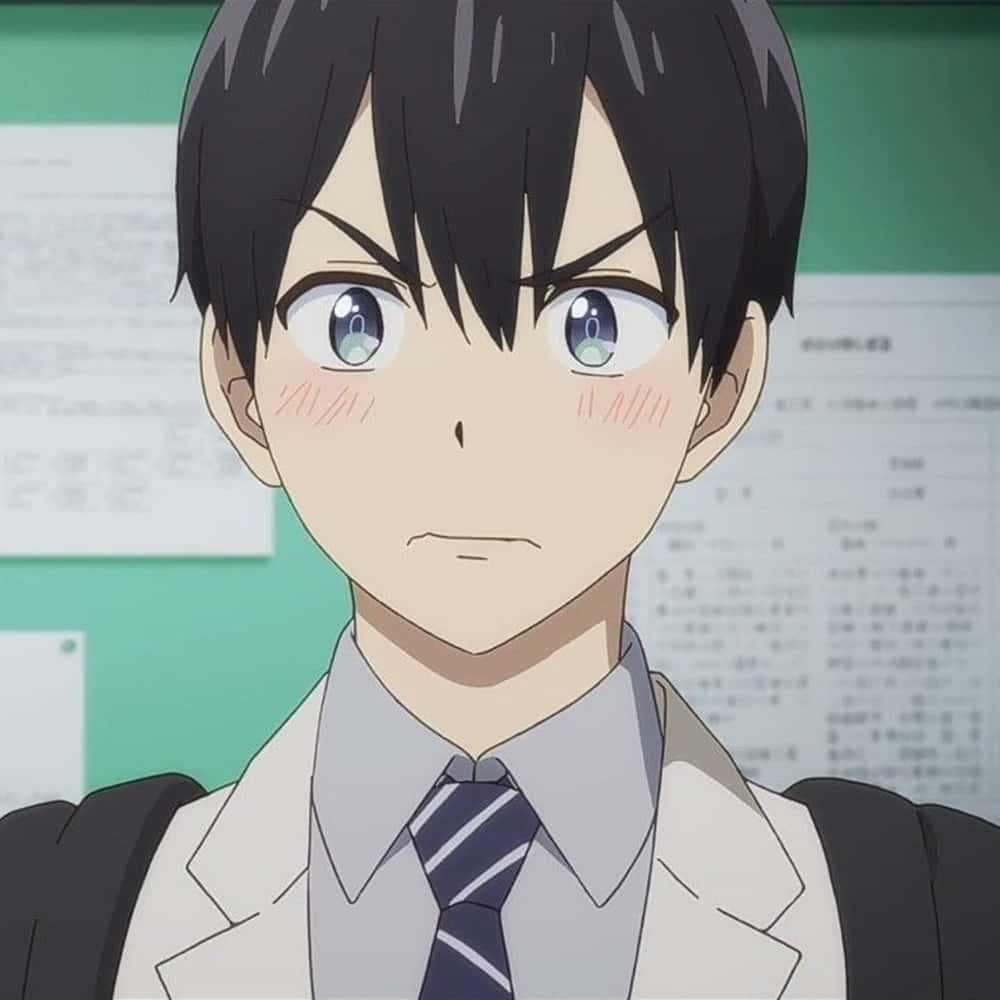 Nagi Umino, school uniform, blushing, SD Desktop Wallpaper