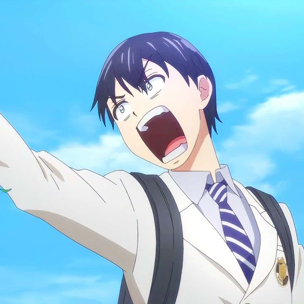 Nagi Umino, school uniform, bright blue sky, SD Desktop Wallpaper