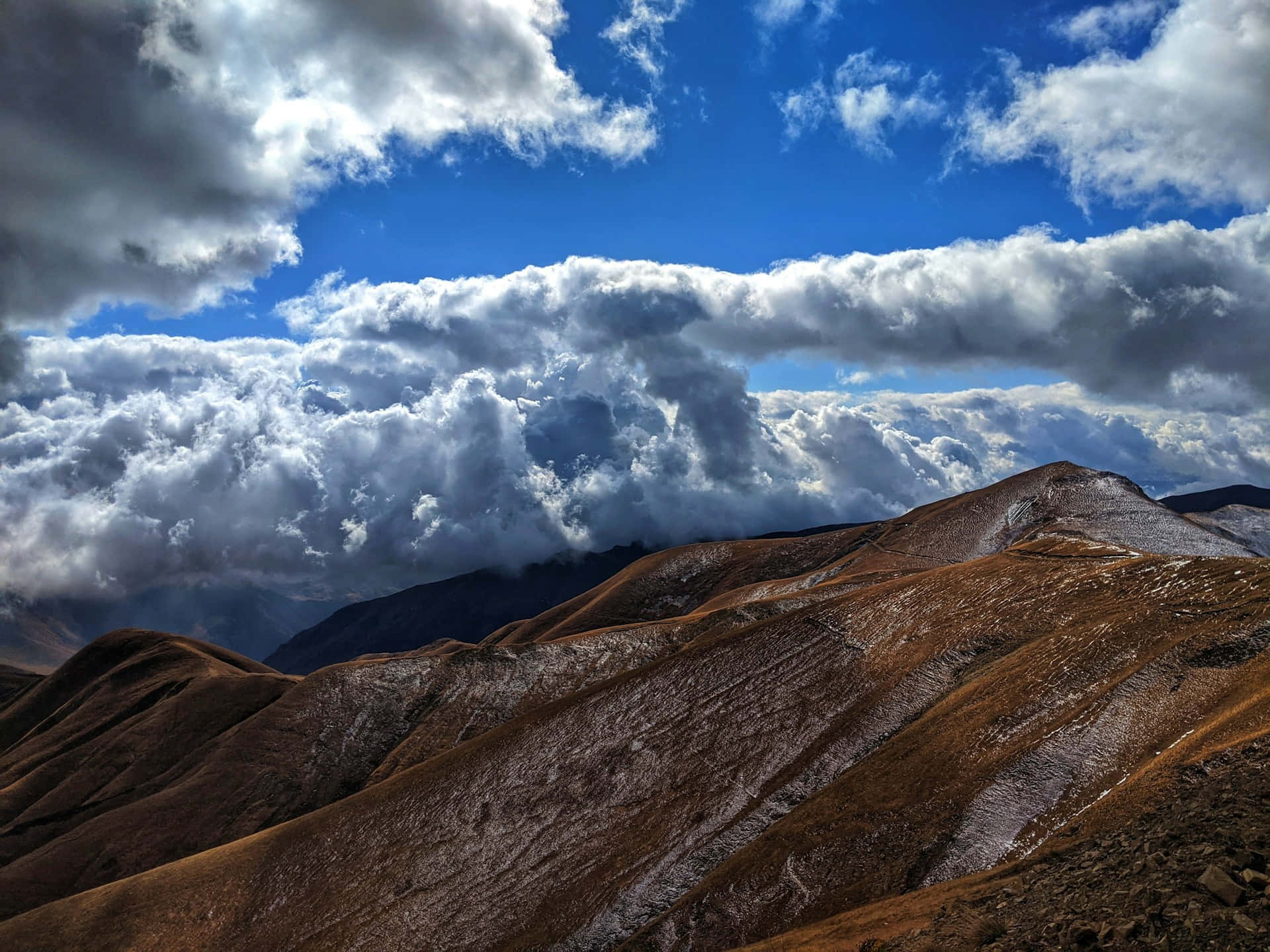 Nagorno-karabakh, mountainous landscape, rolling brown mountain ridges, Full HD Desktop Wallpaper